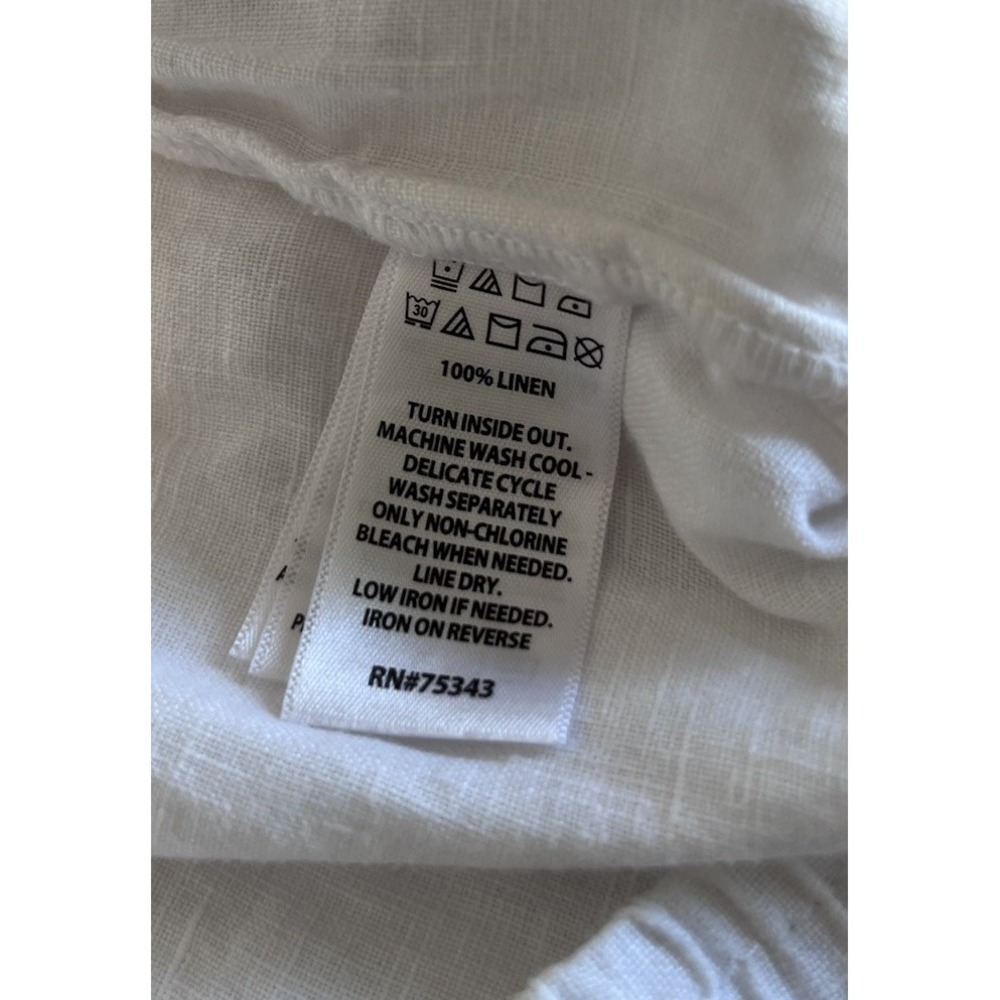 New SIGRID OLSEN Sz M Linen Pants White Wide Leg Pull On Women Boho Vacation NWT - Picture 12 of 12